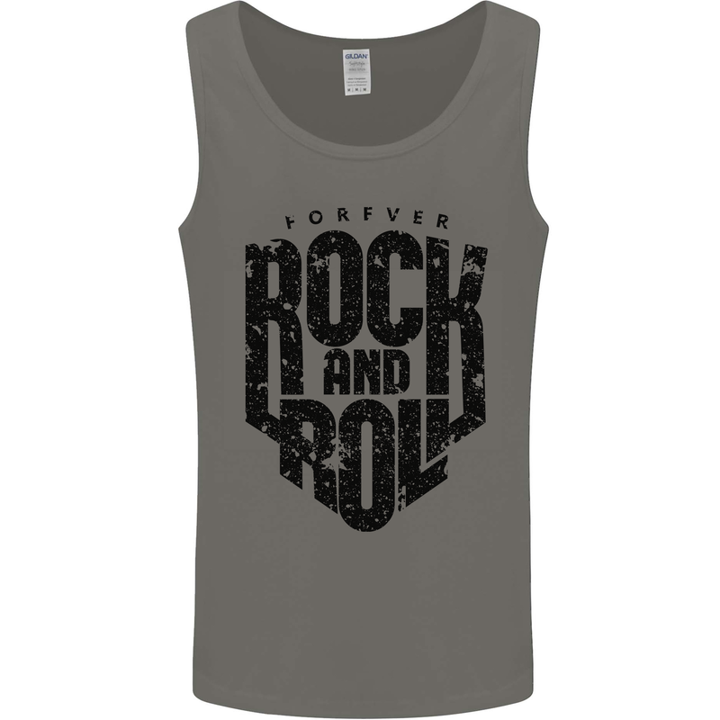 Forever Rock and Roll Music Mens Vest Tank Top Charcoal