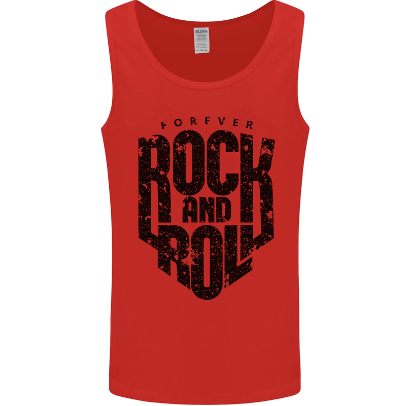 Forever Rock and Roll Music Mens Vest Tank Top Red