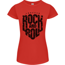 Forever Rock and Roll Music Womens Petite Cut T-Shirt Red
