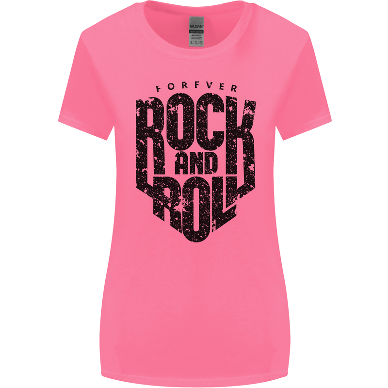 Forever Rock and Roll Music Womens Wider Cut T-Shirt Azalea