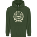 Forever Two Wheels Motorbike Biker Mens 80% Cotton Hoodie Forest Green