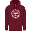 Forever Two Wheels Motorbike Biker Mens 80% Cotton Hoodie Maroon