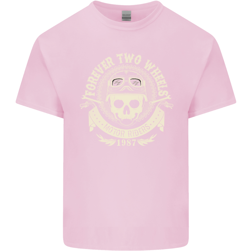 Forever Two Wheels Motorbike Biker Mens Cotton T-Shirt Tee Top Light Pink