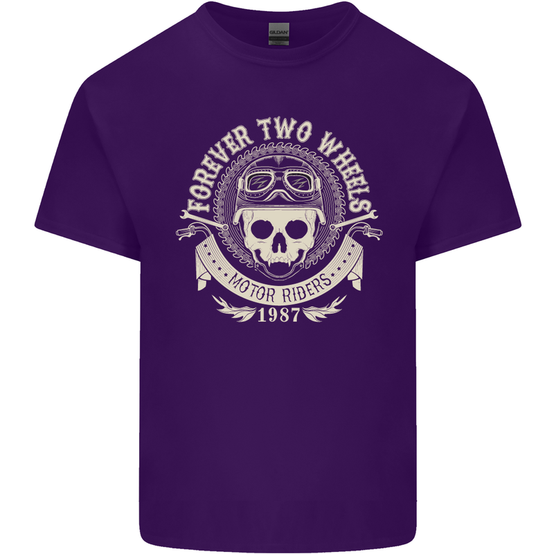 Forever Two Wheels Motorbike Biker Mens Cotton T-Shirt Tee Top Purple