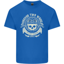 Forever Two Wheels Motorbike Biker Mens Cotton T-Shirt Tee Top Royal Blue