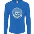 Forever Two Wheels Motorbike Biker Mens Long Sleeve T-Shirt Royal Blue