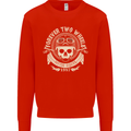 Forever Two Wheels Motorbike Biker Mens Sweatshirt Jumper Bright Red
