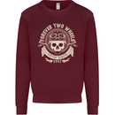 Forever Two Wheels Motorbike Biker Mens Sweatshirt Jumper Maroon