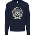 Forever Two Wheels Motorbike Biker Mens Sweatshirt Jumper Navy Blue