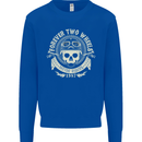 Forever Two Wheels Motorbike Biker Mens Sweatshirt Jumper Royal Blue