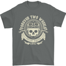 Forever Two Wheels Motorbike Biker Mens T-Shirt Cotton Gildan Charcoal