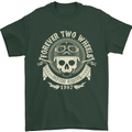 Forever Two Wheels Motorbike Biker Mens T-Shirt Cotton Gildan Forest Green