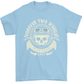 Forever Two Wheels Motorbike Biker Mens T-Shirt Cotton Gildan Light Blue