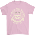 Forever Two Wheels Motorbike Biker Mens T-Shirt Cotton Gildan Light Pink