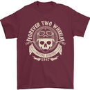 Forever Two Wheels Motorbike Biker Mens T-Shirt Cotton Gildan Maroon