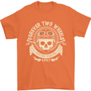 Forever Two Wheels Motorbike Biker Mens T-Shirt Cotton Gildan Orange