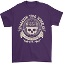 Forever Two Wheels Motorbike Biker Mens T-Shirt Cotton Gildan Purple