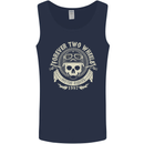 Forever Two Wheels Motorbike Biker Mens Vest Tank Top Navy Blue