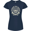 Forever Two Wheels Motorbike Biker Womens Petite Cut T-Shirt Navy Blue