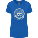 Forever Two Wheels Motorbike Biker Womens Wider Cut T-Shirt Royal Blue