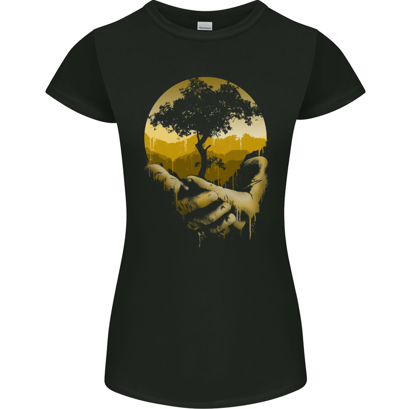 Forsaken Planet Environment Climate Change Womens Petite Cut T-Shirt Black
