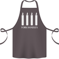Four Candles Fork Handles Funny Two Ronnies Cotton Apron 100% Organic Dark Grey