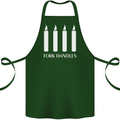 Four Candles Fork Handles Funny Two Ronnies Cotton Apron 100% Organic Forest Green