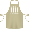 Four Candles Fork Handles Funny Two Ronnies Cotton Apron 100% Organic Khaki
