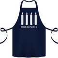 Four Candles Fork Handles Funny Two Ronnies Cotton Apron 100% Organic Navy Blue
