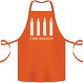 Four Candles Fork Handles Funny Two Ronnies Cotton Apron 100% Organic Orange