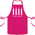 Four Candles Fork Handles Funny Two Ronnies Cotton Apron 100% Organic Pink