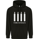Four Candles Fork Handles Funny Two Ronnies Mens 80% Cotton Hoodie Black