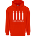 Four Candles Fork Handles Funny Two Ronnies Mens 80% Cotton Hoodie Bright Red