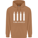 Four Candles Fork Handles Funny Two Ronnies Mens 80% Cotton Hoodie Caramel Latte