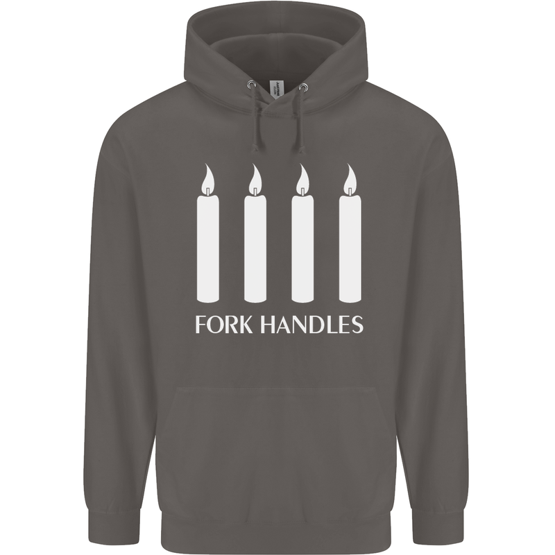 Four Candles Fork Handles Funny Two Ronnies Mens 80% Cotton Hoodie Charcoal