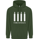 Four Candles Fork Handles Funny Two Ronnies Mens 80% Cotton Hoodie Forest Green