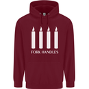 Four Candles Fork Handles Funny Two Ronnies Mens 80% Cotton Hoodie Maroon