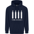 Four Candles Fork Handles Funny Two Ronnies Mens 80% Cotton Hoodie Navy Blue