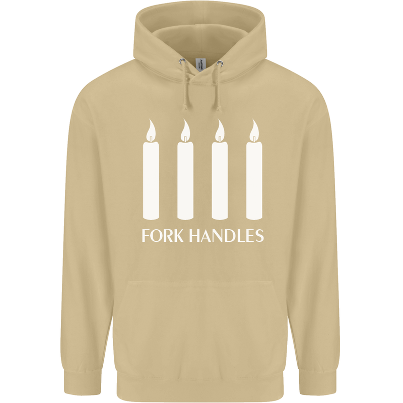 Four Candles Fork Handles Funny Two Ronnies Mens 80% Cotton Hoodie Sand
