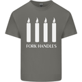 Four Candles Fork Handles Funny Two Ronnies Mens Cotton T-Shirt Tee Top Charcoal