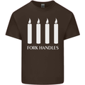 Four Candles Fork Handles Funny Two Ronnies Mens Cotton T-Shirt Tee Top Dark Chocolate