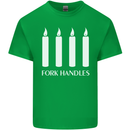 Four Candles Fork Handles Funny Two Ronnies Mens Cotton T-Shirt Tee Top Irish Green