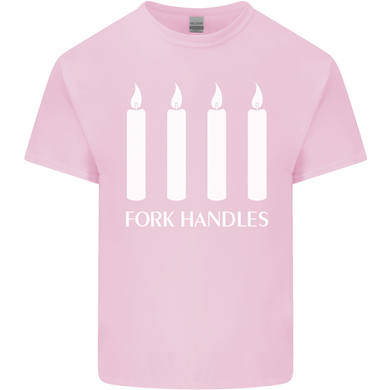 Four Candles Fork Handles Funny Two Ronnies Mens Cotton T-Shirt Tee Top Light Pink