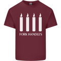 Four Candles Fork Handles Funny Two Ronnies Mens Cotton T-Shirt Tee Top Maroon