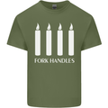 Four Candles Fork Handles Funny Two Ronnies Mens Cotton T-Shirt Tee Top Military Green