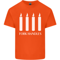 Four Candles Fork Handles Funny Two Ronnies Mens Cotton T-Shirt Tee Top Orange