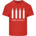 Four Candles Fork Handles Funny Two Ronnies Mens Cotton T-Shirt Tee Top Red