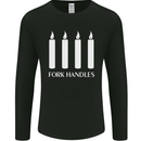 Four Candles Fork Handles Funny Two Ronnies Mens Long Sleeve T-Shirt Black