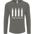 Four Candles Fork Handles Funny Two Ronnies Mens Long Sleeve T-Shirt Charcoal