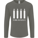 Four Candles Fork Handles Funny Two Ronnies Mens Long Sleeve T-Shirt Charcoal